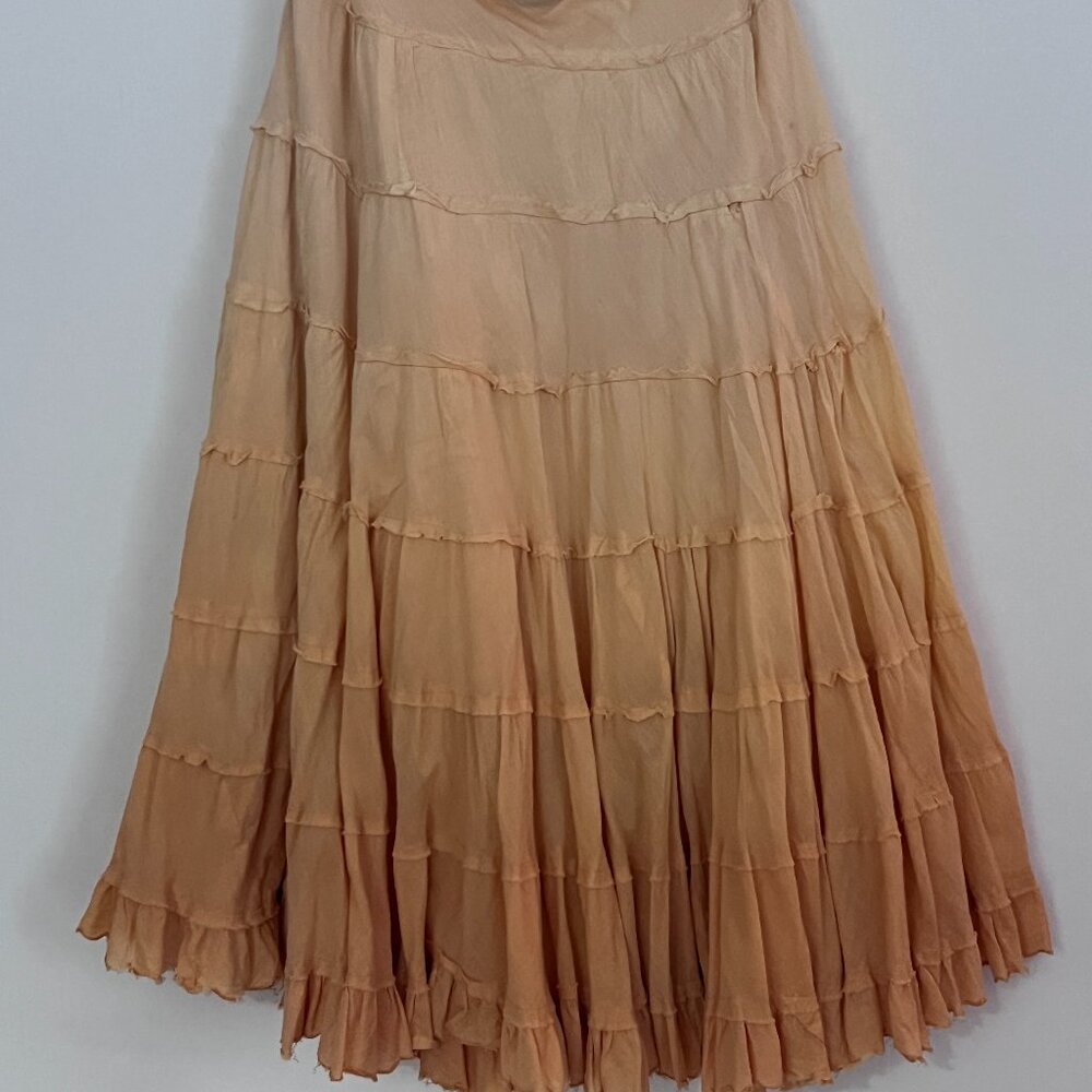 Jasmine KC Orange ombre Boho Skirt, Silve Medium